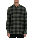 VOLCOM CADEN PLAID LONG SLEEVE SHIRT - NAVY