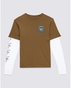 VANS KIDS 66 SHREDDERS TWOFER LONG SLEEVE T-SHIRT - SEPIA