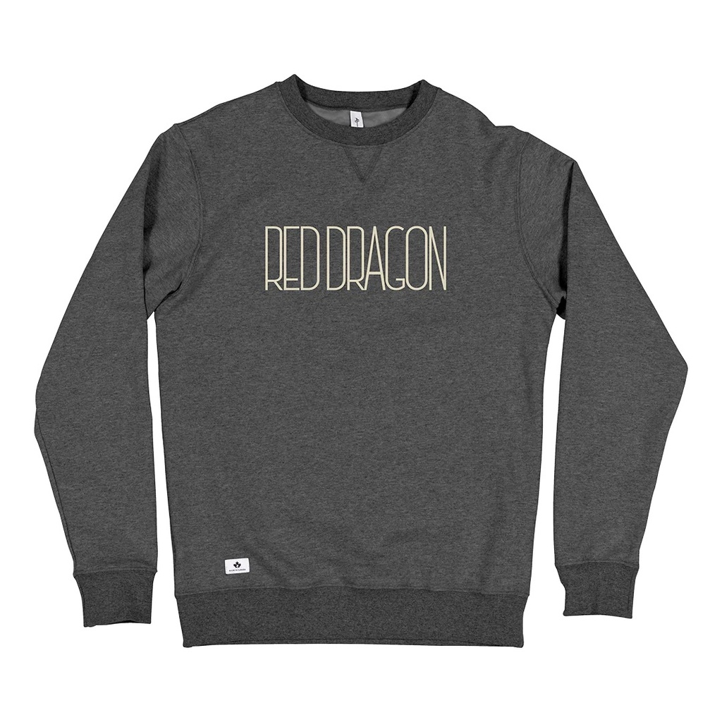 COTON OUATÉ RDS CDN CREW LONG DRAGON - CHARCOALHEATHER