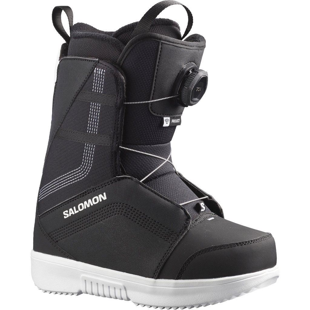 SALOMON KIDS BOOTS PROJECT BOA - BLACK/BLACK/WHITE