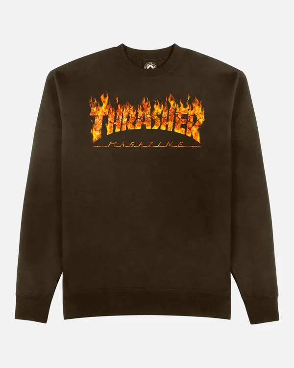 COTON OUATÉ THRASHER CREWNECK INFERNO - DARK CHOCOLATE