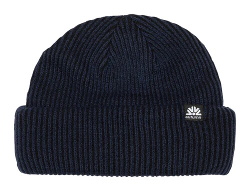 TUQUE AUTUMN CORD DOUBLE ROLL BEANIE - NAVY