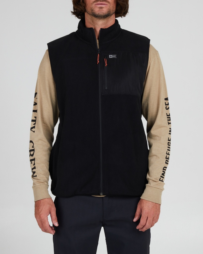 SALTY CREW EBBTIDE POLAR FLEECE VEST - BLACK