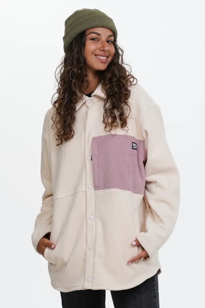 CHEMISE NOTICE THE RECKLESS HAZY POLAR SHIRT - CREAM