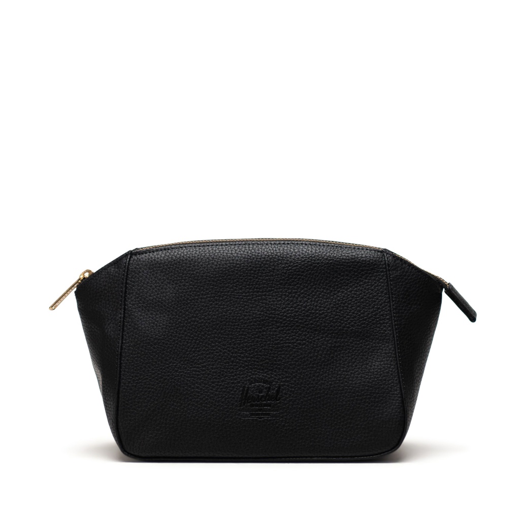 HERSCHEL MILAN TOILETRY BAG VEGAN LEATHER - BLACK