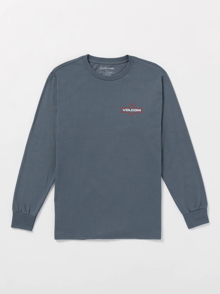 VOLCOM BRANDING IRON LONG SLEEVE TEE - DARK SLATE