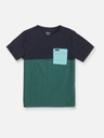 VOLCOM LITTLE BOYS BLOCK STONE CREW SHORT SLEEVE SHIRT - NAVY