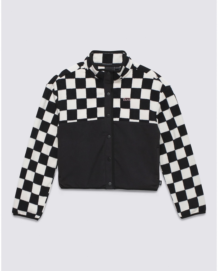 VANS GIRLS BLOCK IT MOCK FULL SNAP POLAR FLEECE JACKET