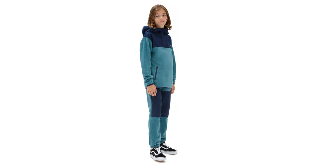 VANS BOYS COLOR BLOCK FLEECE PANT - NORTH ATLANTIC/DRESS BLUES