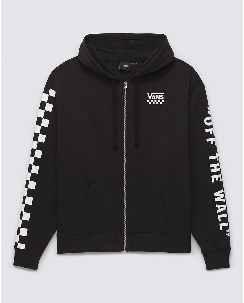 VANS WOMEN'S EXTRA FUN OVERSIZED FULL ZIP HOODIE - BLACK