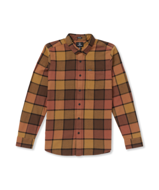 CHEMISE VOLCOM CADEN PLAID LONG SLEEVE - BURRO BROWN