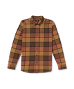 CHEMISE VOLCOM CADEN PLAID LONG SLEEVE - BURRO BROWN