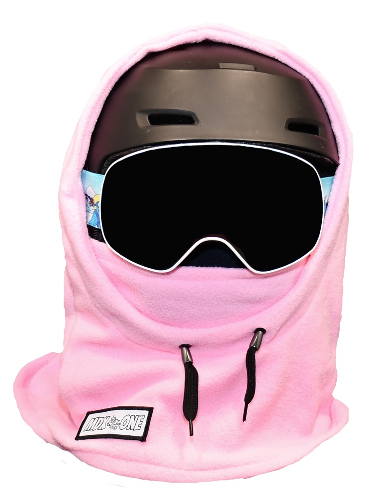 BALACLAVAS WITH BUTTONS ON THE INSIDE TO ATTACH OPTION ALL POMPOMS - PINK