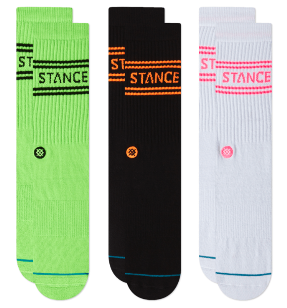 BAS STANCE BASIC SOCKS - CREW 3PK VOLT