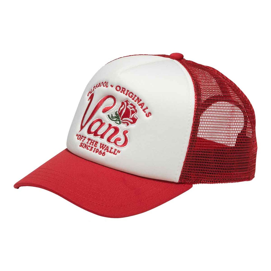VANS WINDING ROAD TRUCKER HAT - TRUE RED