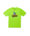 VOLCOM KID'S STICKER STAMP SHORT SLEEVE TEE - ELECTRIC GREEN
