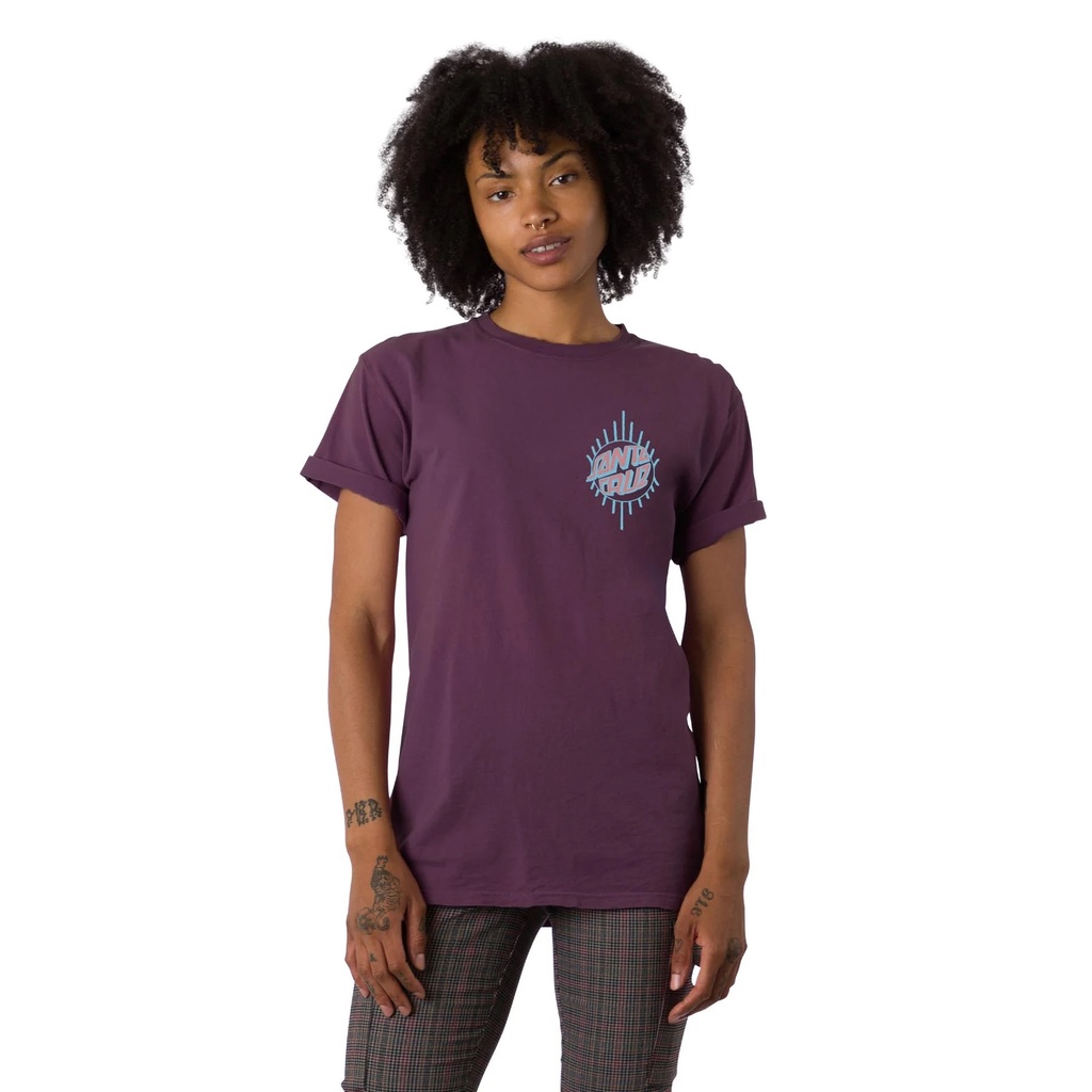 T-SHIRT SANTA CRUZ BOYFRIEND TEE WONDER DOT POUR FEMME - DEEP PURPLE