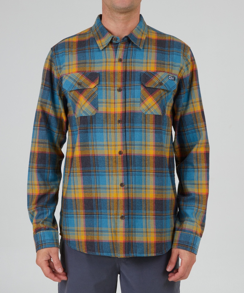 SALTY CREW FROTHING FLANNEL LONG SLEEVE - SLATE/GOLD