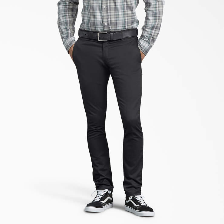 DICKIES SKINNY FIT WORK PANTS - BLACK