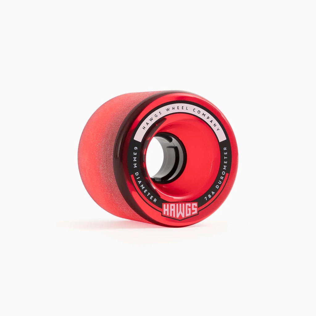 ROUE HAWGS FATTY 63mm 78A - CLEAR RED