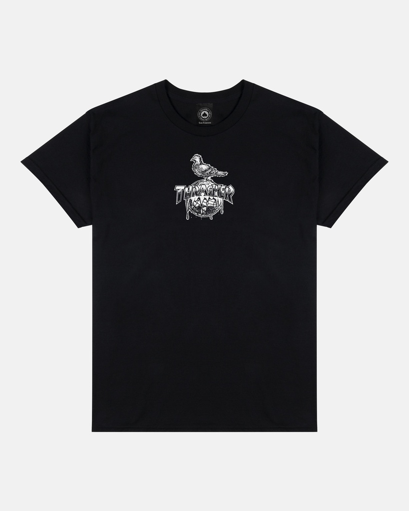 T-SHIRT THRASHER X ANTIHERO COVER THE EARTH - NOIR