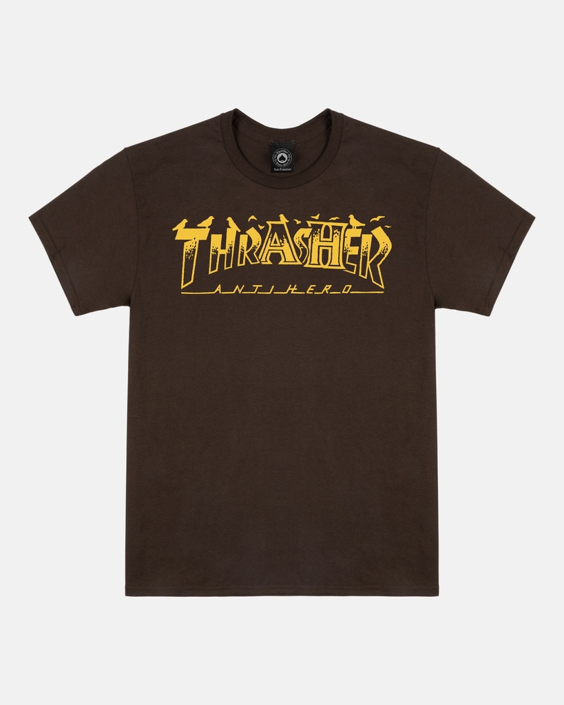 T-SHIRT THRASHER X ANTIHERO PIGEON MAG - DARK CHOCOLATE