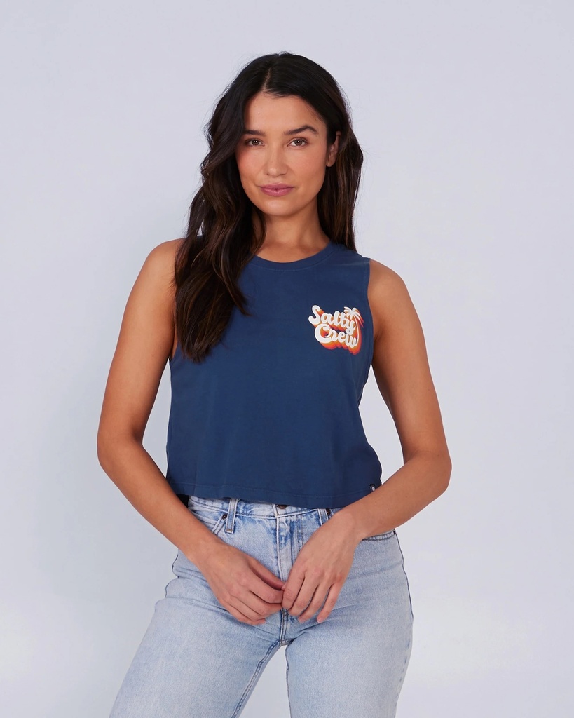 CAMISOLE SALTY CREW SALTY SEVENTIES CROPPED TANK POUR FEMME - DENIM