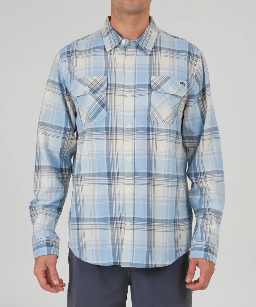SALTY CREW FROTHING FLANNEL LONG SLEEVE - WAX/BLUE
