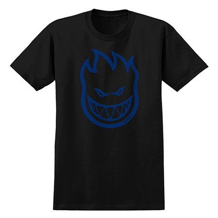 SPITFIRE BIGHEAD SHORT SLEEVE TEE - BLACK/NAVY PRINT