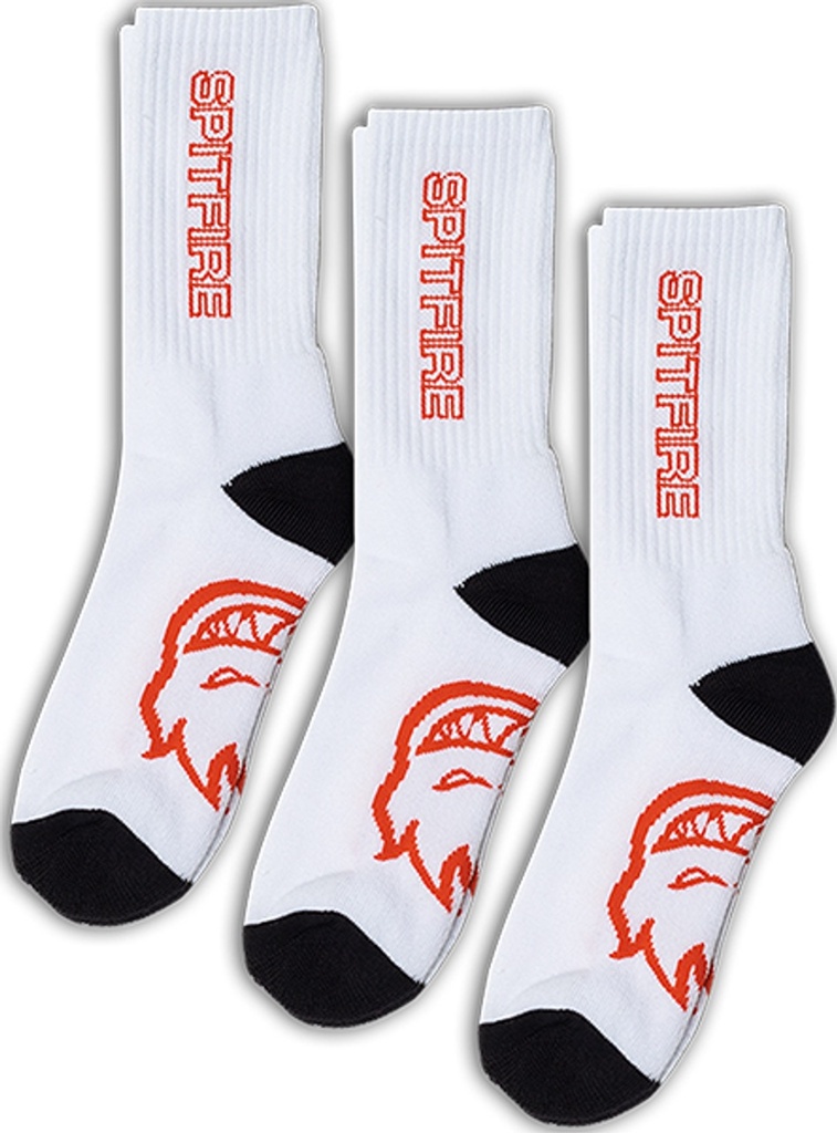 SPITFIRE CLASSIC '87 3-PACK SOCK - WHITE/RED
