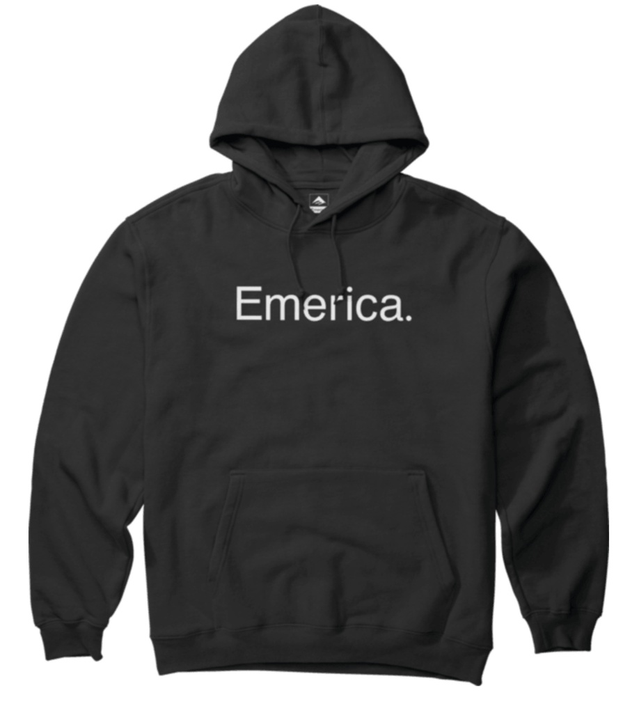 EMERICA PURE LOGO HOOD - BLACK