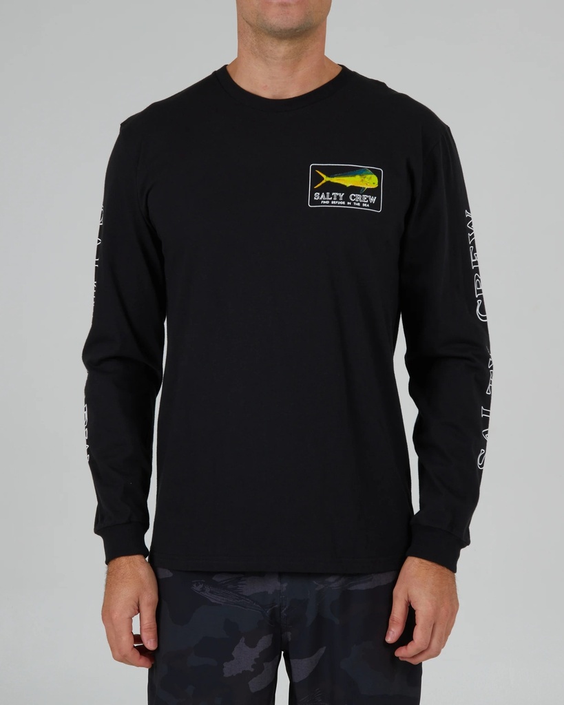 SALTY CREW GOLDEN MAHI PREMIUM LONG SLEEVE TEE - BLACK