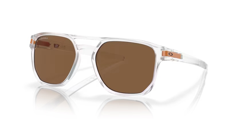 OAKLEY LATCH BETA SUNGLASSES MATTE CLEAR W/ PRIZM BRONZE
