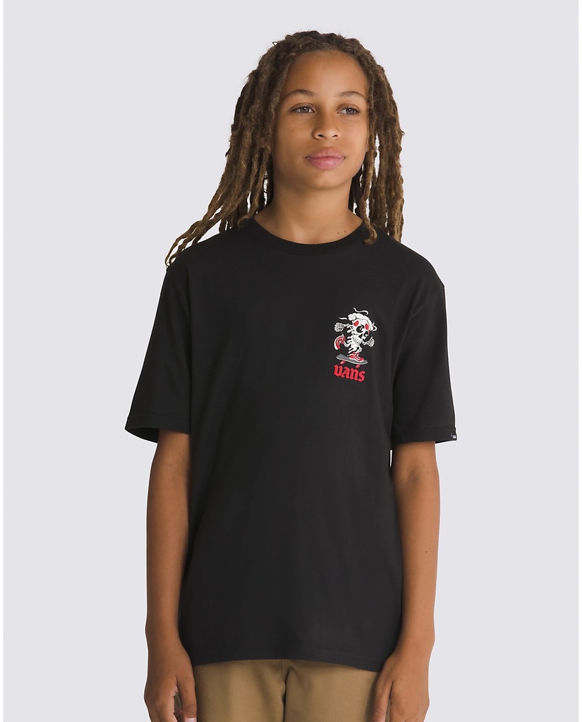 T-SHIRT VANS JUNIOR PIZZA SKULL - NOIR