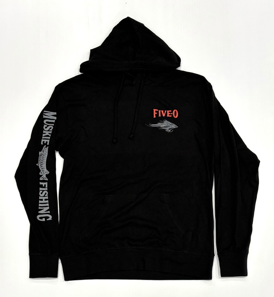 Long Sleeve Hooded 5-0 Muskie - Noir