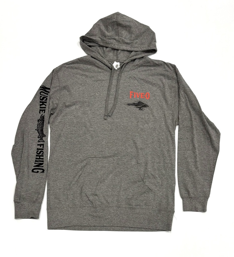 Long Sleeve Hooded 5-0 Muskie - Gunmetal Heather