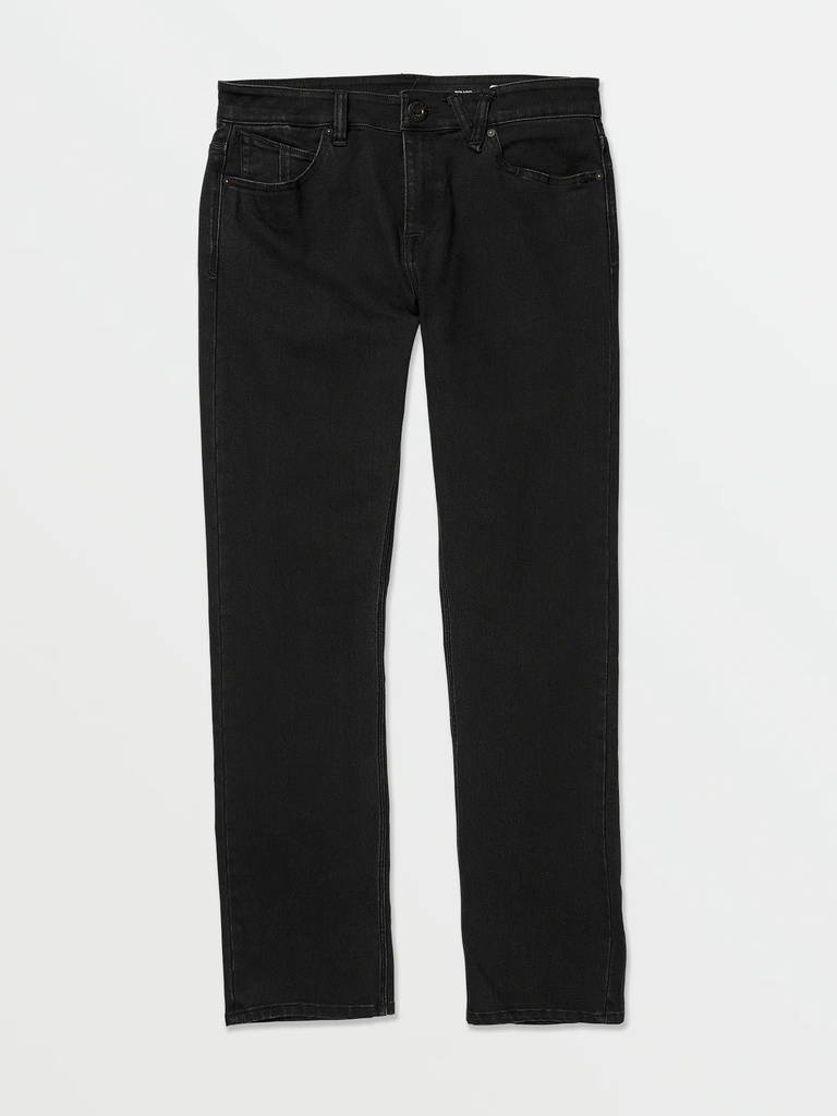 VOLCOM SOLVER DENIM JEANS - BLACK OUT (BKO)