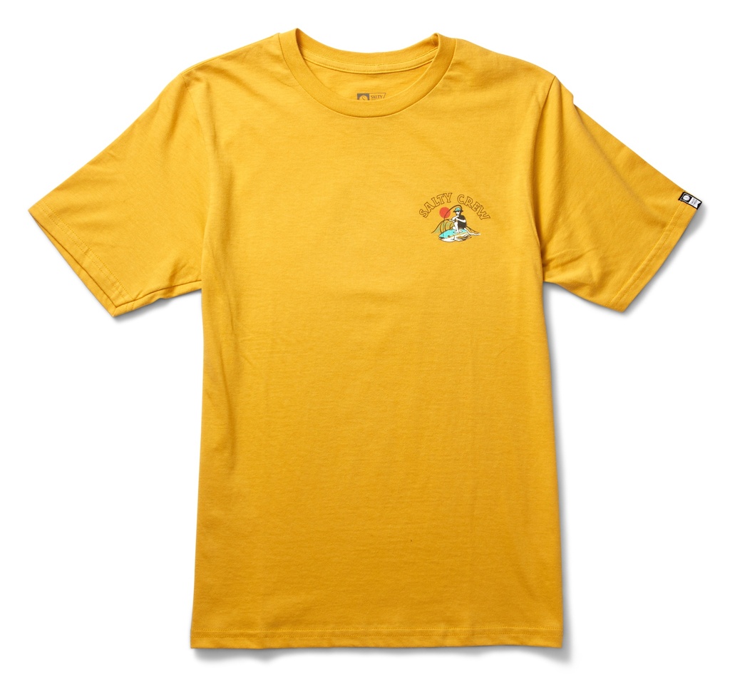 T-SHIRT SALTY CREW JUNIOR CATCH OF THE DAY SHORT SLEEVE TEE - MUSTARD