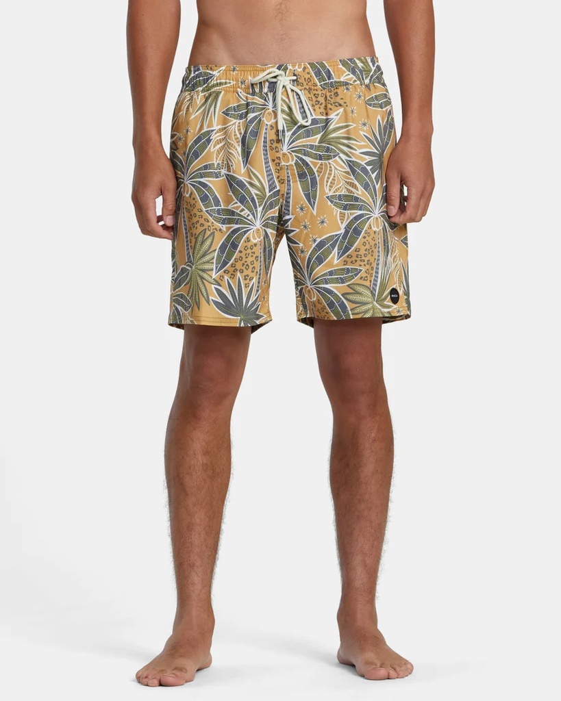 RVCA BARNES ELASTIC WAIST BOARDSHORTS 17" - CAMEL