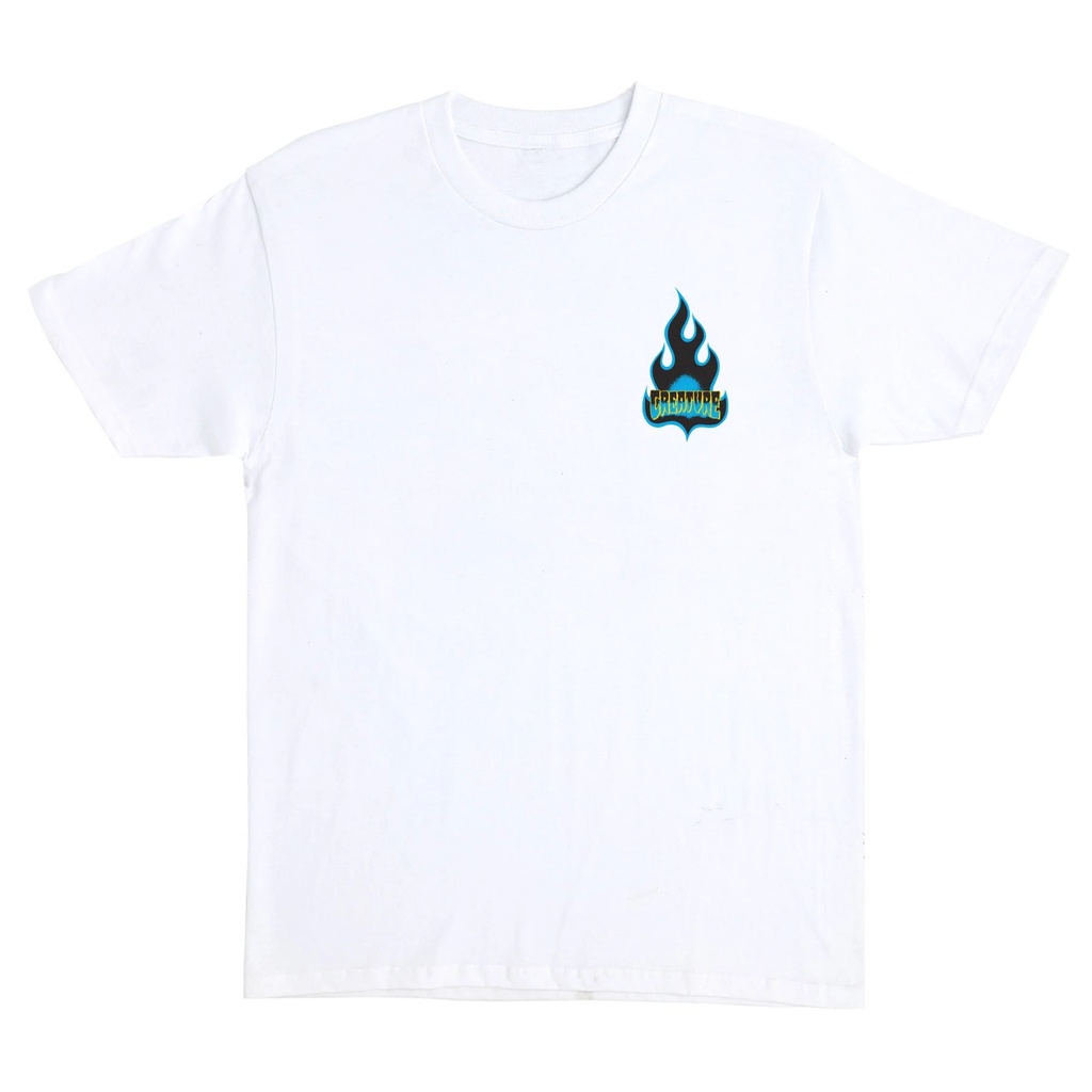 T-SHIRT CREATURE LOGO FLAME- BLANC