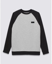 Vans Kids Core Basic Raglan Crew Sweatshirt - Black/Cement/Heather