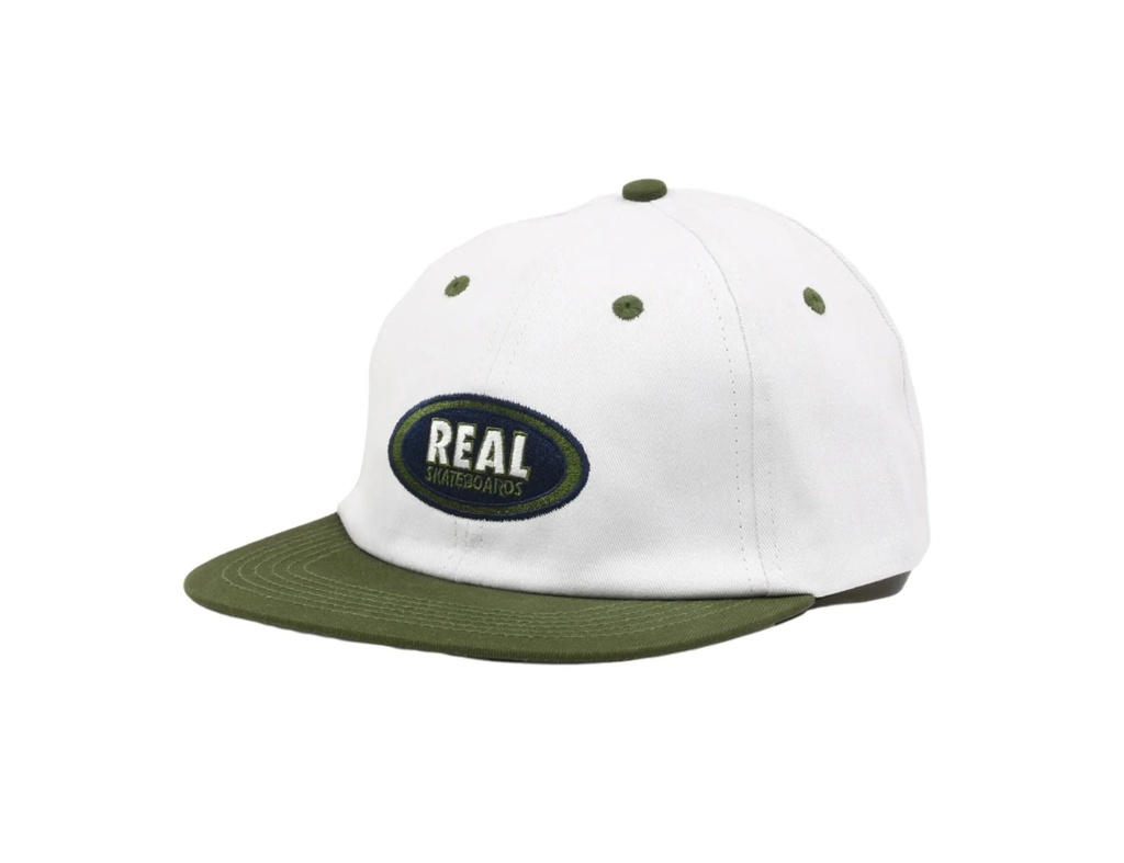 CASQUETTE REAL OVAL EMB STRAPBACK - WHITE/OLIVE/NAVY