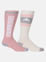 BAS BURTON WEEKEND MIDWEIGHT 2PK POUR FEMME - STOUT WHITE/PINK 