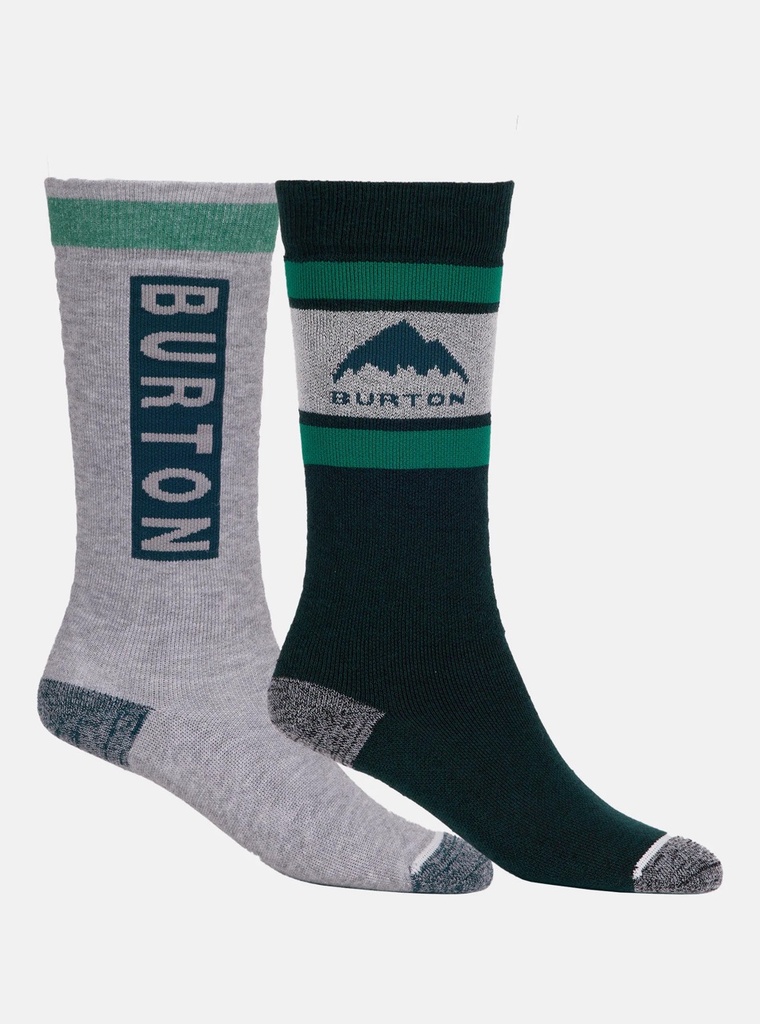 BURTON KID'S WEEKEND MIDWEIGHT SOCK 2 PACK - DEEP EMERALD