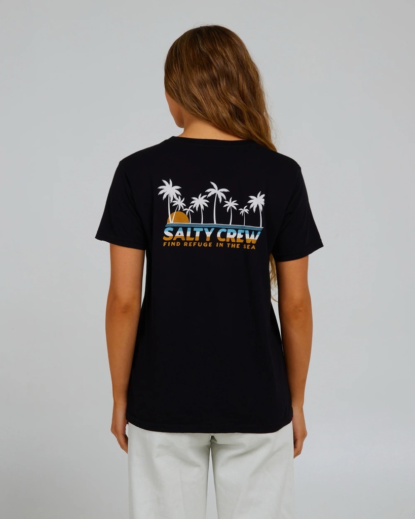 SALTY CREW WOMEN'S BOARDWALK BOYFRIEND TEE - BLACK