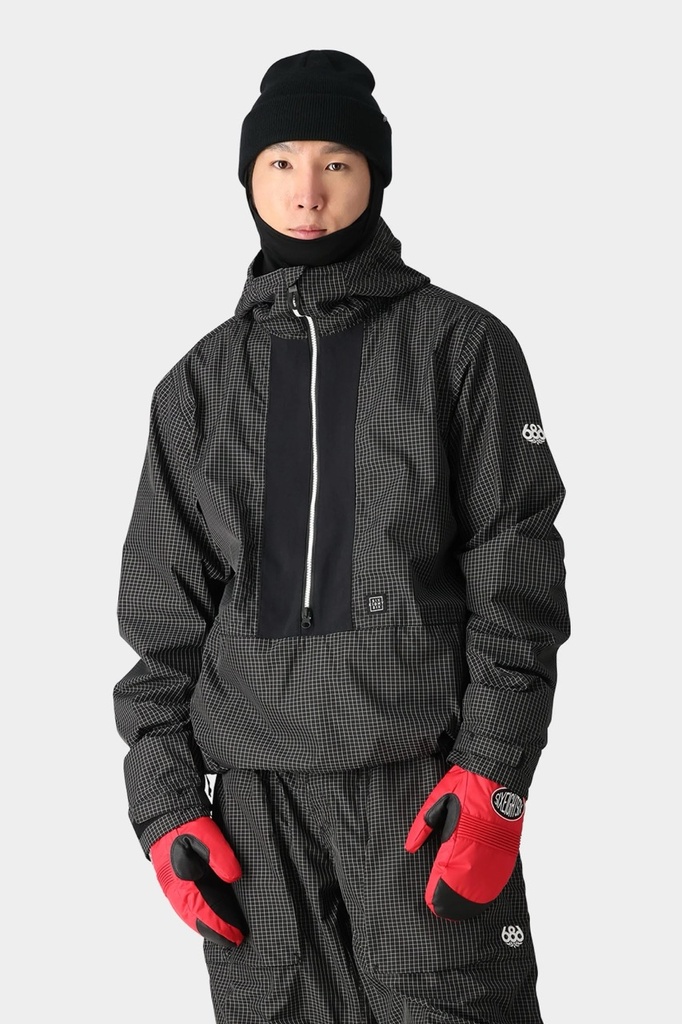 MANTEAUX 686 GHOST 2.5L ANORAK - BLACK GRID COLORBLOCK