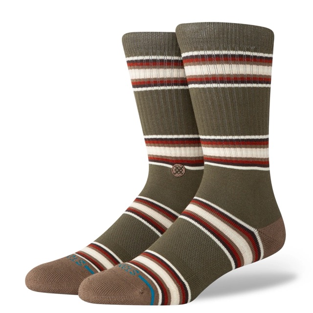 STANCE SOCKS HILL TOP CREW SOCKS - DARK GREEN