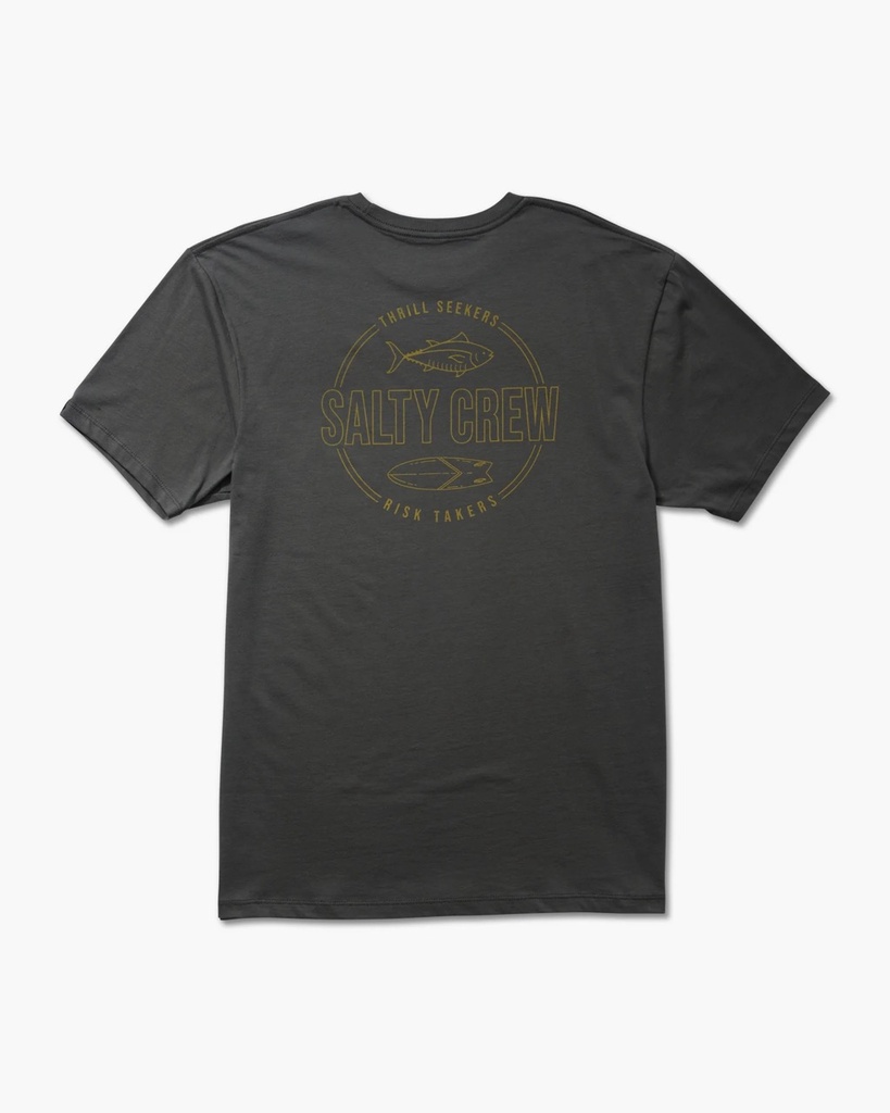 T-SHIRT SALTY CREW OUTLINED PREMIUM - CHARCOAL