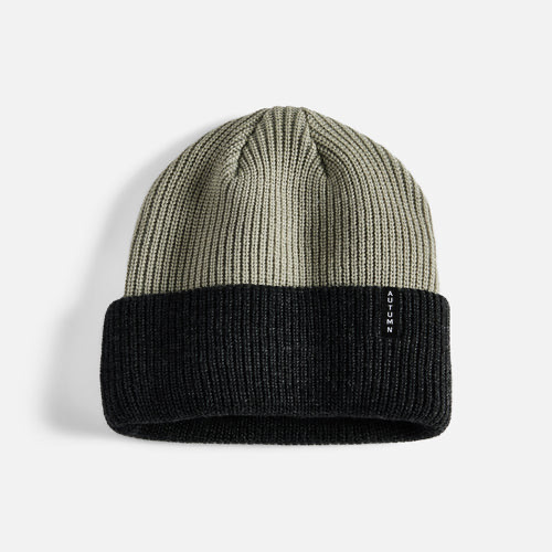 AUTUMN SELECT BLOCKED BEANIE - CHARCOAL