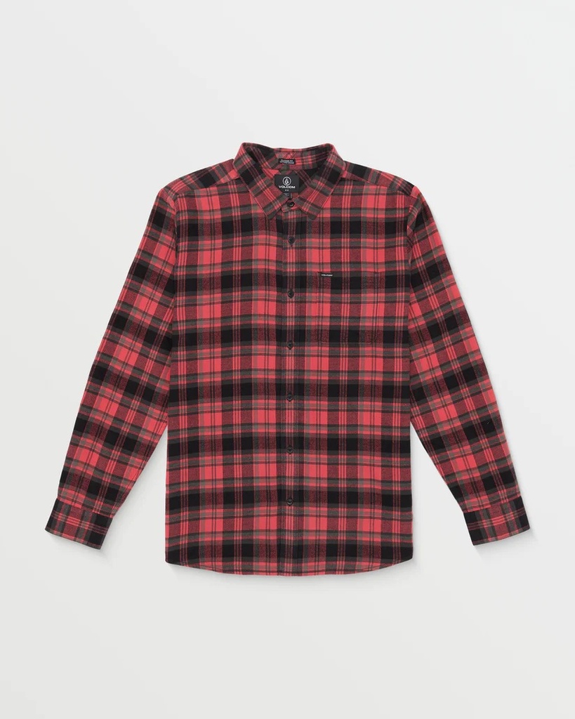 CHEMISE VOLCOM CADEN PLAID LONG SLEEVE - CRANBERRY